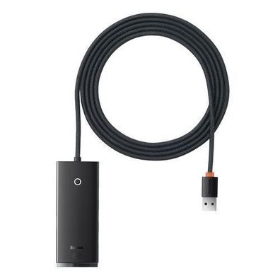 Baseus Lite Series 4-Port USB 3.0 Hub mit 2m Kabel - Schwarz (USB-A auf 4x USB-A