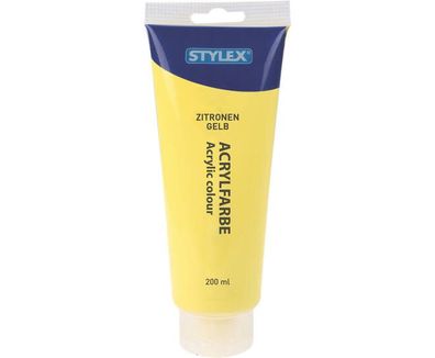 Acrylfarbe 200 ml STYLEX Acryl Farben Malfarbe Künstler gelb Zitronengelb