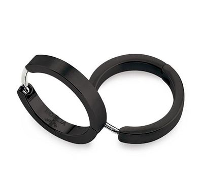 Boccia Schmuck Damen-Ohrringe Creolen Titan Schwarz 0577-07
