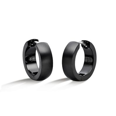 Boccia Schmuck Damen-Ohrringe Creolen Titan Schwarz 0539-21