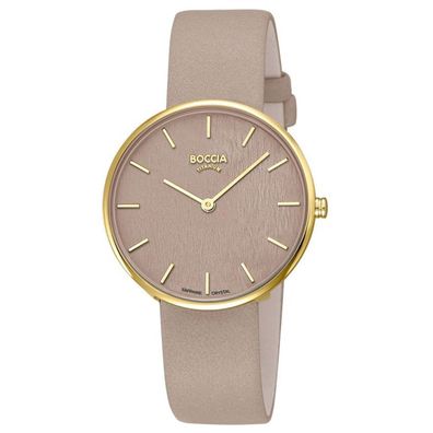 Boccia Damenarmbanduhr Quarz Titan Beige/Goldfarben 3387-01