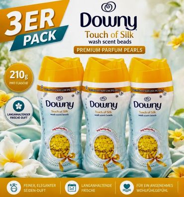 3er Pack -Downy- Touch of Silk - Wäscheparfüm -3x210g -Wäscheduft Duftperlen