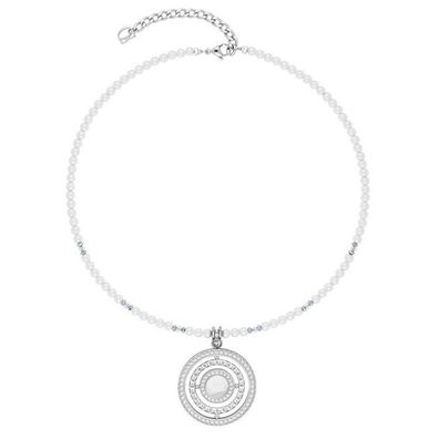Collier - Edelstahl - Amulett Perlmutt Kristall