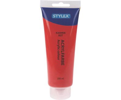 Acrylfarbe 200 ml STYLEX Acryl Farben Malfarbe Künstler rot Kaminrot