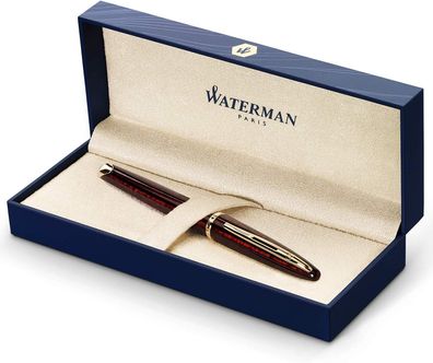 Waterman Carène Marine Amber Füller | hochglänzend Braun & Schwarz mit Clip aus 23-ka