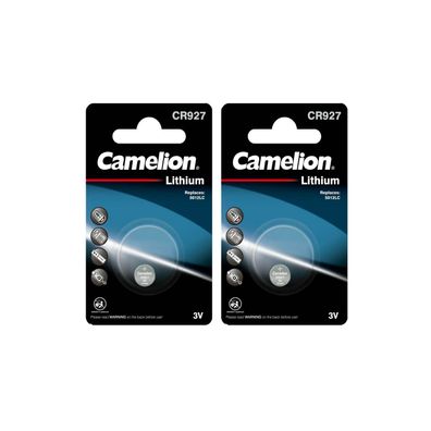 2x CR927 Lithium Knopfzelle 3V 30mAh ø 9,95x2,7mm Camelion für Blutdruckmessgerät