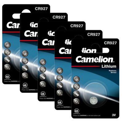 5x CR927 Lithium Knopfzelle 3V 30mAh ø 9,95x2,7mm Camelion für Blutdruckmessgerät