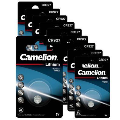10x CR927 Lithium Knopfzelle 3V 30mAh ø 9,95x2,7mm Camelion für Blutdruckmessgerät