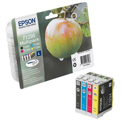 Original EPSON T1295L Multipack schwarz, cyan, magenta, gelb Tintenpatronen C13T12954