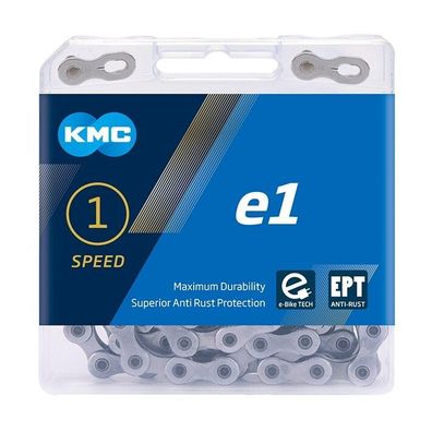 KMC Kette e1 EPT, 1-fach/singlespeed, 130 Glieder, dark silver, waxed (VG:200152)