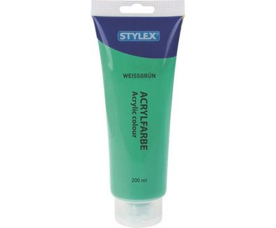 Acrylfarbe 200 ml STYLEX Acryl Farben Malfarbe Künstler grün Weißgrün