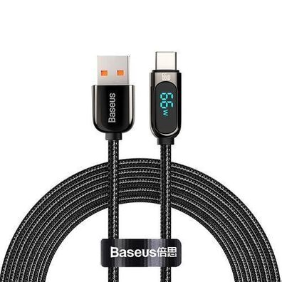 Baseus USB-A auf USB-C Display Schnellladekabel 66W, 1m - Schwarz, Datenübertrag
