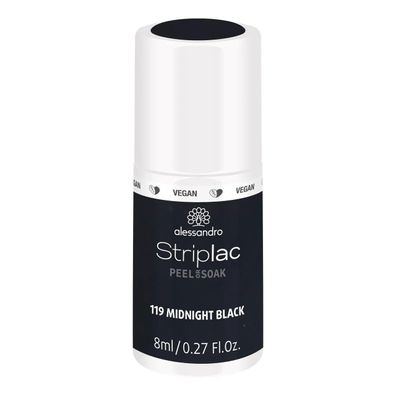 Alessandro Striplac Peel or Soak "midnight black", 8 ml