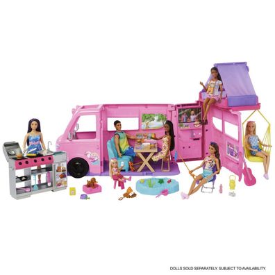Barbie Super Abenteuer-Camper Spielset mit Dachzelt
