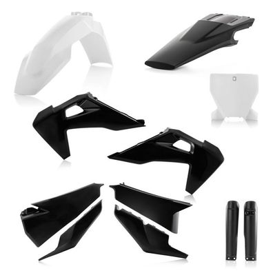 Acerbis Plastik Full Kit passend für Husqvarna - Schwarz/Weiß