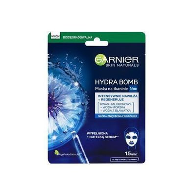 Garnier Hydra Bomb Nachtgewebemasken, Kornblumenwasser, 28g