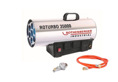 Rothenberger Gasheizkanone RoTurbo 35000 34 kW mit Piezo-Zéndung Schlauch