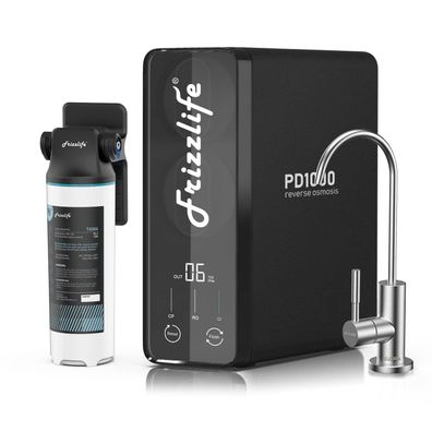 Frizzlife Umkehrosmoseanlage 1000 GPD Untertisch Trinkwasserfilter PD1000-TAM4