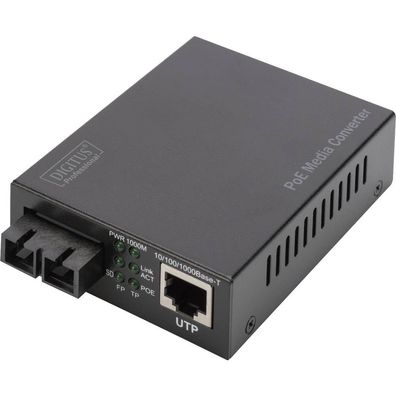 Digitus Medienkonverter Gigabit Ethernet RJ45 SC 850nm mit PoE-Injektor