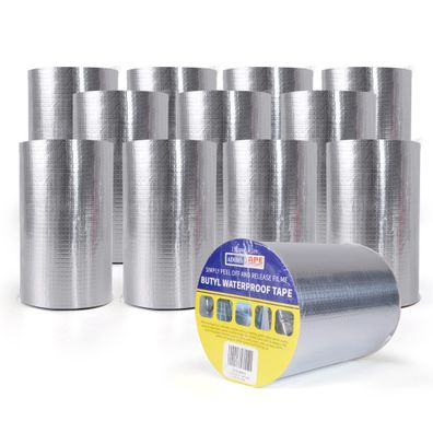 ADHES Butylband Dichtungsband Aluminium 100 mm x 5 m 9 Rollen wasserdicht