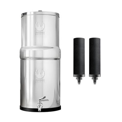 Phoenix Gravity Wasserfilter 12 L Edelstahl mit 2 Carbon-Filterkartuschen