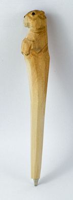 Echtholz Murmeltier Kugelschreiber - jeder Stift ein Unikat aus Holz
