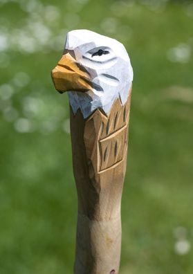 Adler Wanderstock für Erwachsene / Geschnitzte Unikate mit Stockspitze