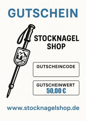 StocknagelShop - Geschenk Gutschein - Motiv 3 - Betrag wählbar / (Wert) 50,00 EUR