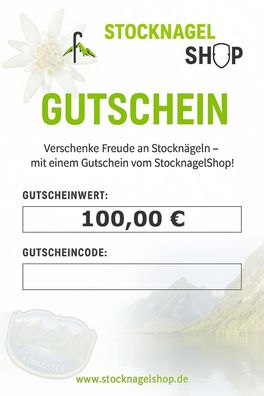 StocknagelShop - Geschenk Gutschein - Motiv 7 - Betrag wählbar / (Wert) 100,00 EUR