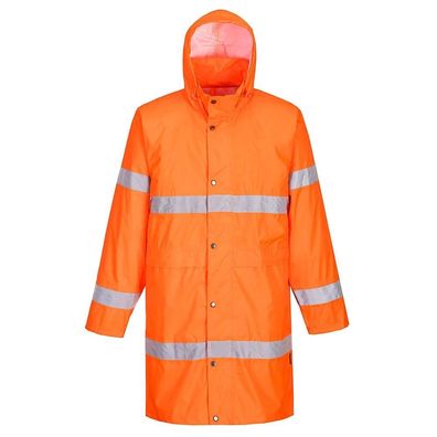 Portwest H442 Warnschutz-Regenmantel Orange 4XL Polyester wasserdicht