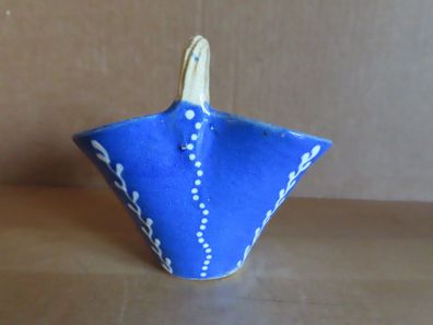 Figur Körbchen kleiner Korb blau mit weißem Muster ca. 9,5cm H