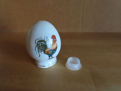 Salzstreuer oder Pfefferstreuer weißes Ei mit Hahn ca. 6,5 cm H
