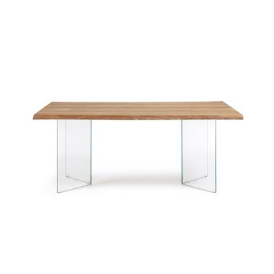 Tisch Lotty 160 x 90 x 76 cm Glas, Eiche Esszimmer Esstisch