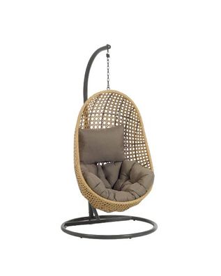 Hängesessel Cira 105 x 105 x 197 cm Polyrattan Beige Sessel Sitzgelegenheit Sitz