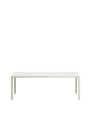 Gartentisch Culip 220 x 100 x 75 cm Aluminium Weiß Tisch Esstisch Outdoor Garten
