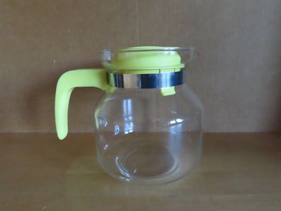 Kanne Glaskanne Milchkanne Teekanne Kaffeekanne gelber Deckel