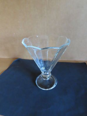 Eisschale Dessertschale Glas klar Rand gewellt ca. 15 cm H