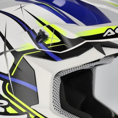 Acerbis MX- Enduro Helm Linear - Weiß/Blau - L