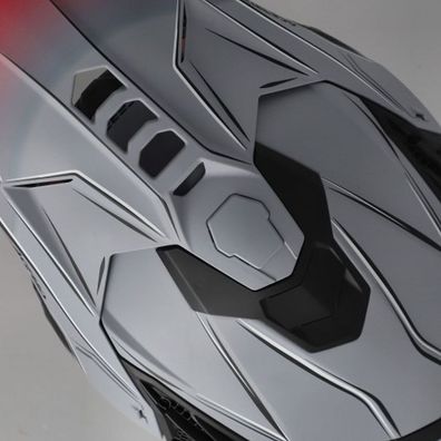 Acerbis MX- Enduro Helm Airstrike-X - Grau/Rot - L