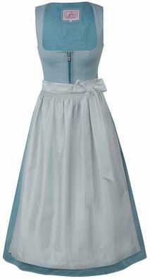 MarJo Dirndl Ringelai 75cm Länge capriblau - Größe: 38