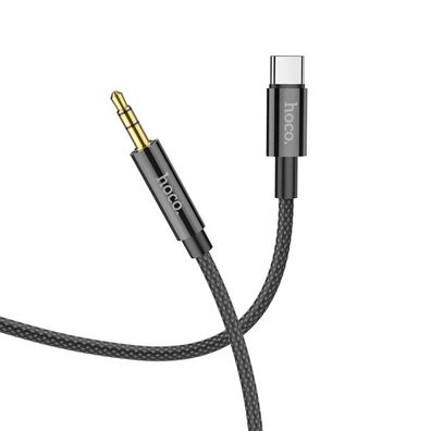 HOCO cable AUX Audio Jack 3,5mm to Type C UPA19 1m - Farben: Schwarz