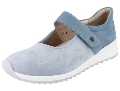 FINN Comfort Stretch Assenza Damen Ballerina hellgrau Nubukleder