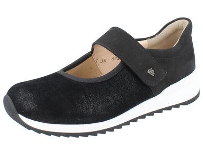 FINN Comfort Stretch Assenza Damen Ballerina schwarz Nubukleder
