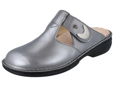 FINN Comfort Belem Damen Clogs grau Glattleder