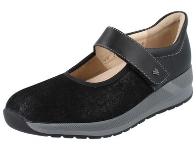 FINN Comfort Stretch Sakae Damen Ballerina hellgrau Nubukleder