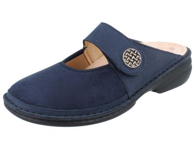FINN Comfort Asinara Damen Clog blau atlantic Nubukleder Stretch
