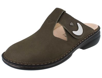 FINN Comfort Belem Damen Clogs oliv grün Nubukleder