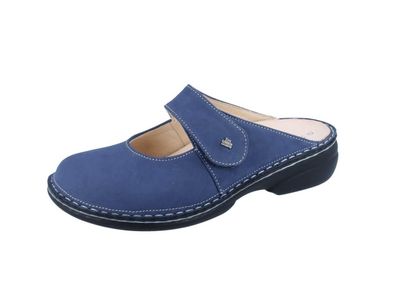 FINN Comfort Stanford Damen Clog blau Nubukleder
