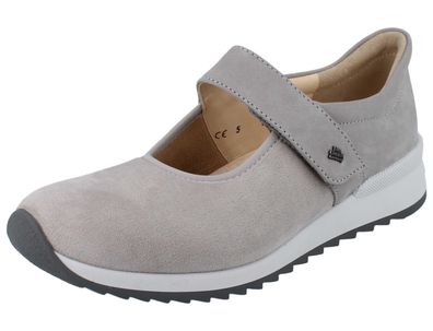 FINN Comfort Stretch Assenza Damen Ballerina hellgrau Nubukleder