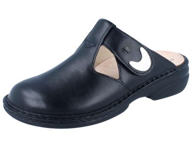 FINN Comfort Belem Damen Clog schwarz Glattleder